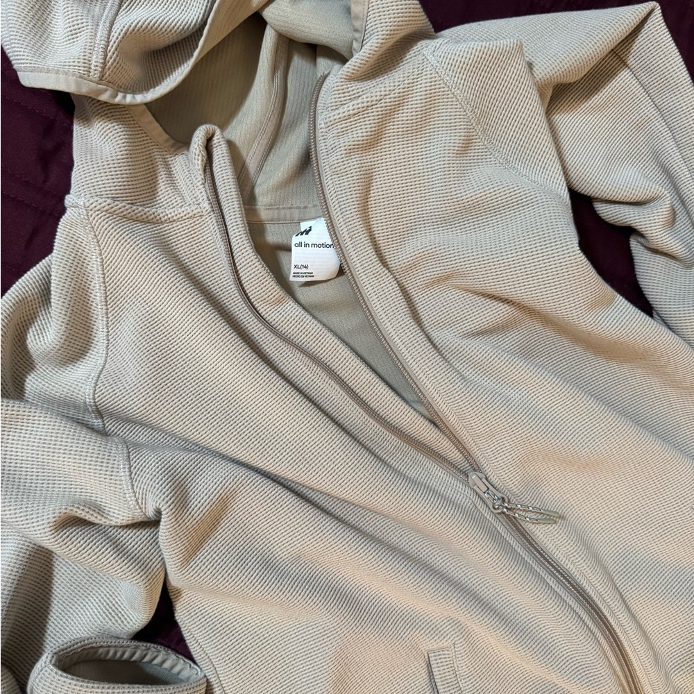 All In Motion Taupe Textured Hoodie